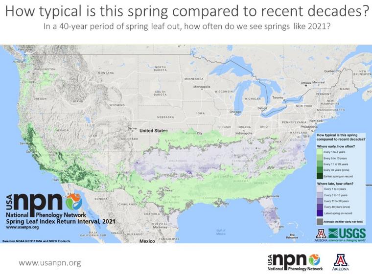 Seasonal story on spring index return interval 2021